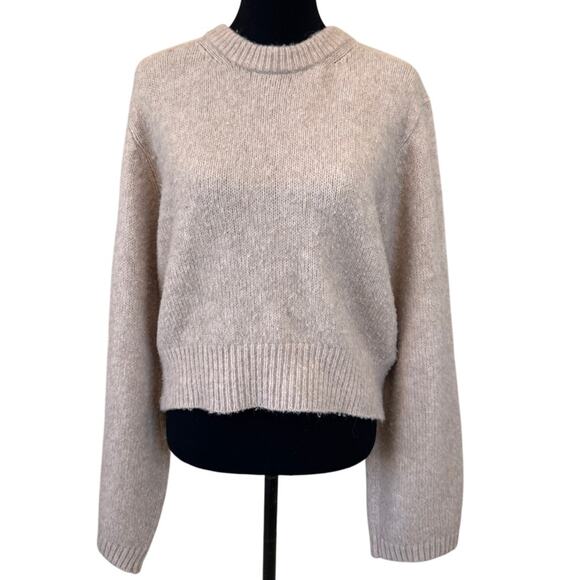 CLUB MONACO X RTR ~ Alpaca Wool Cream Cropped Pullover Sweater Size XL - Picture 5 of 10